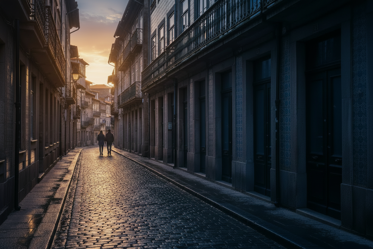 Porto | Entre Luz e Silêncio — Casal ao Fundo